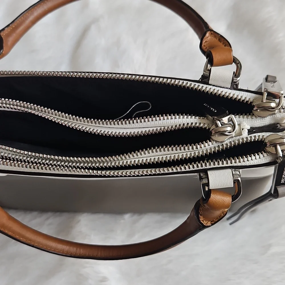 Coach Mini Borough Bag With Retro Colorblock Leather with Brown Handles